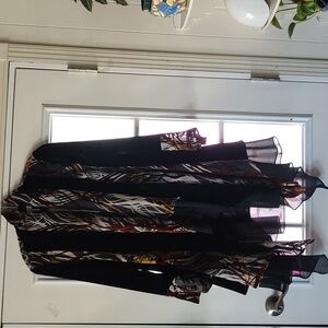 Silk Velvet Tiered Tunic Multi Color, Large/Medium, Flowy Evening Wear